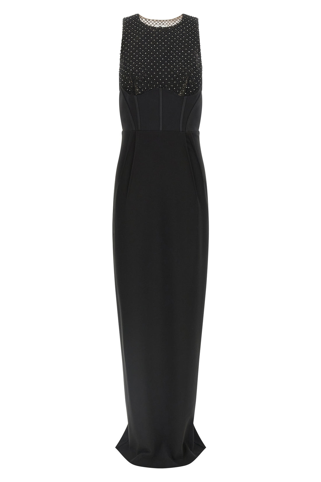ELISABETTA FRANCHI 38 red carpet long dress in lightweight crêpe