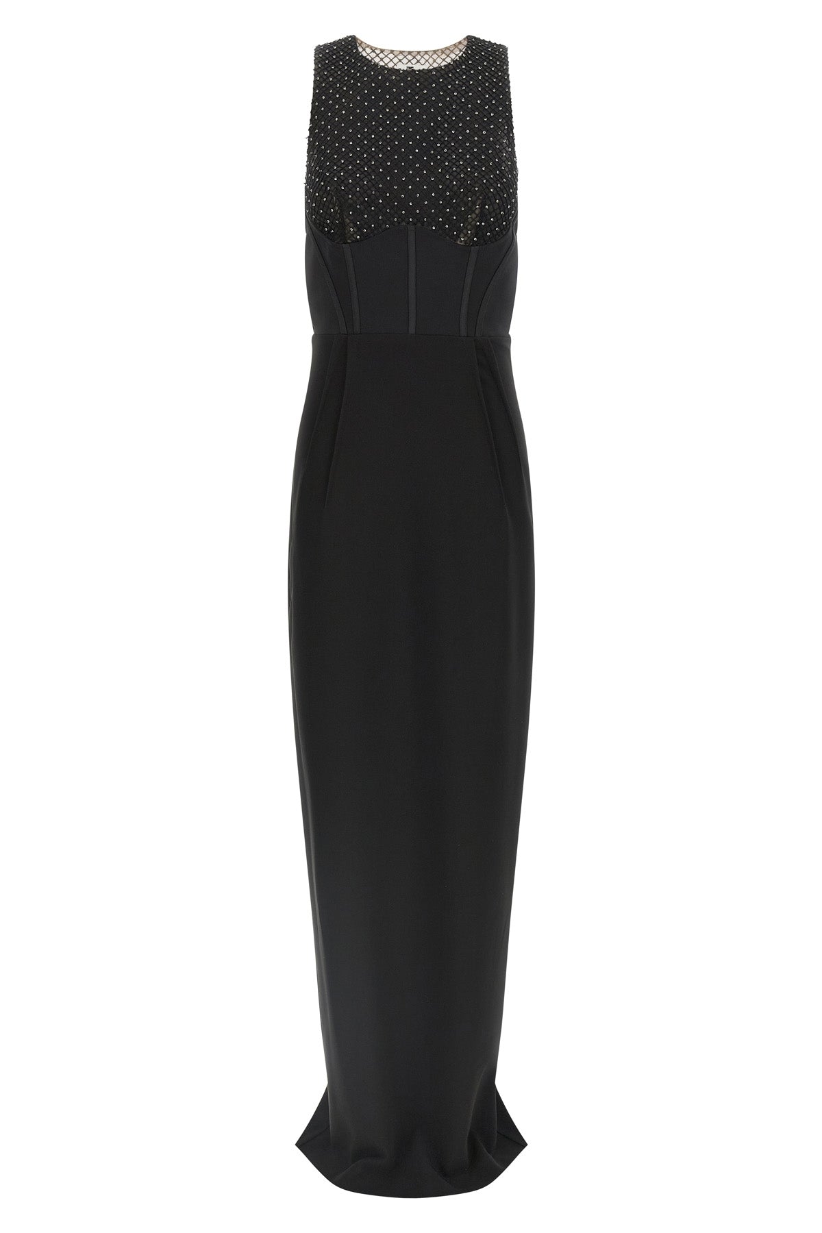 red carpet long dress in lightweight crêpe