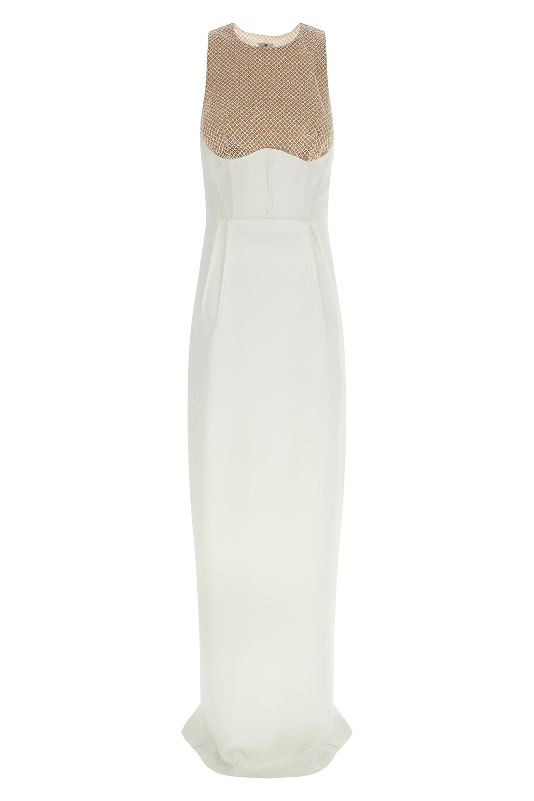 ELISABETTA FRANCHI 38 red carpet long dress in lightweight crêpe