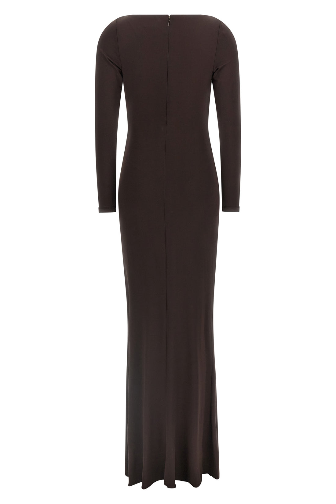 ELISABETTA FRANCHI 38 long red carpet dress in crêpe jersey
