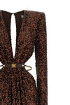 all-over sequined fabric red carpet dress