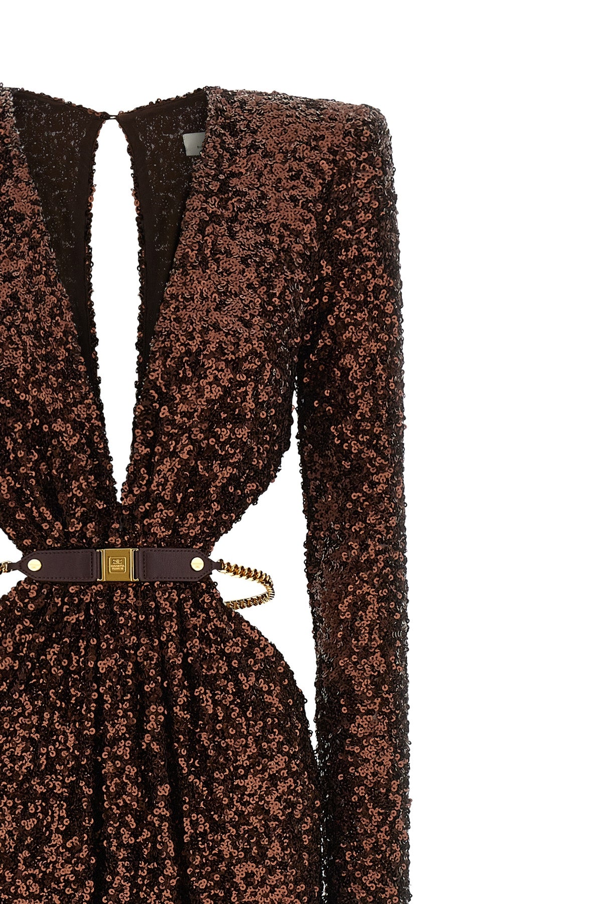 all-over sequined fabric red carpet dress
