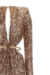 all-over sequined fabric red carpet dress