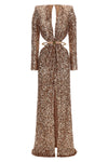 all-over sequined fabric red carpet dress