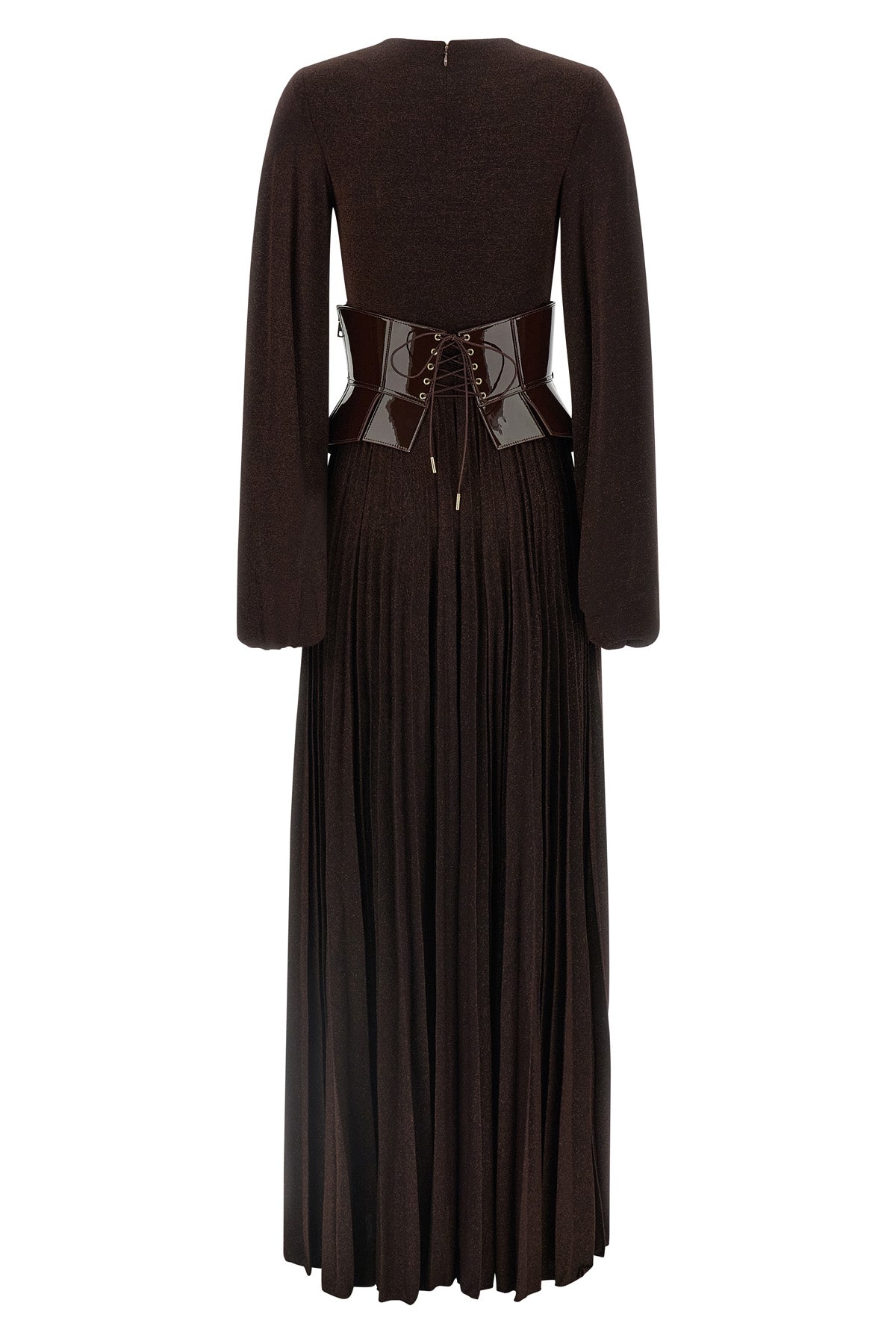 the long elisabetta franchi red carpet dress defines a sophisticated silhouett
