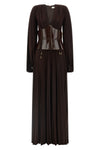 the long elisabetta franchi red carpet dress defines a sophisticated silhouett