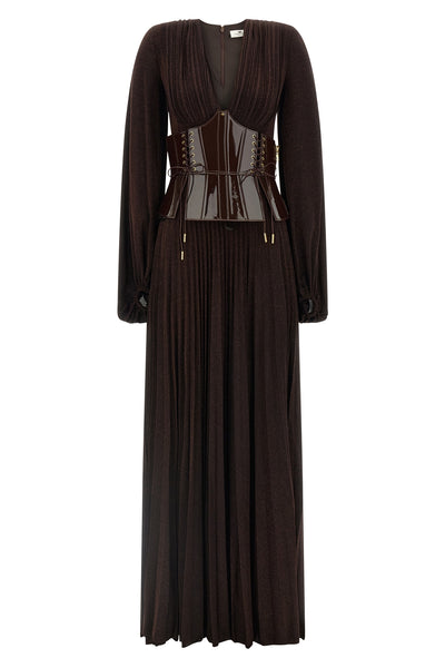 the long elisabetta franchi red carpet dress defines a sophisticated silhouett
