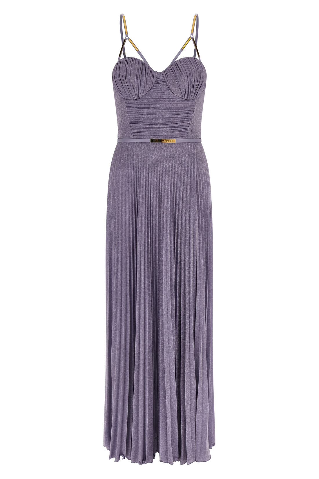 ELISABETTA FRANCHI 40 red carpet long lamé jersey dress