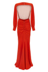 red carpet long dress in light crêpe