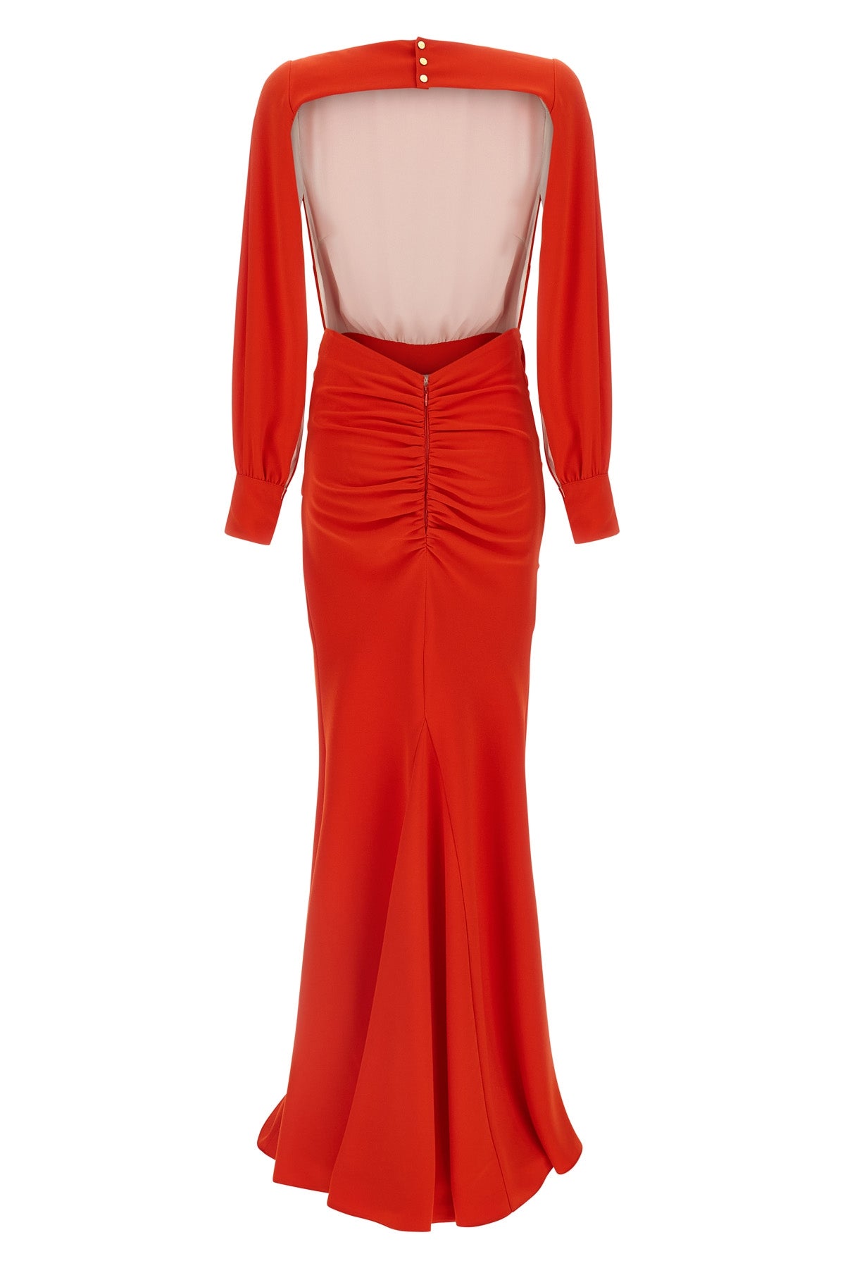red carpet long dress in light crêpe