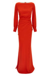 red carpet long dress in light crêpe