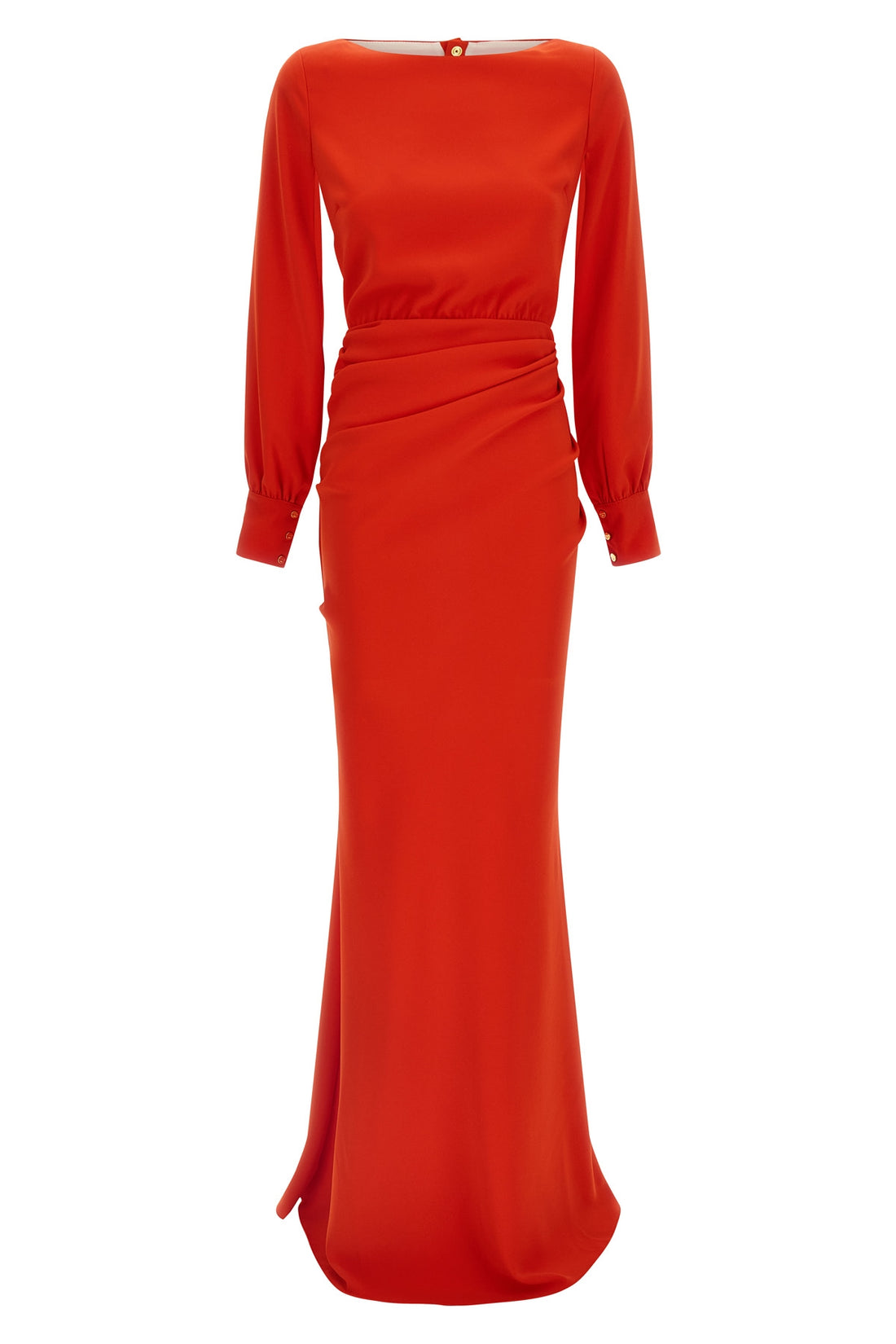 ELISABETTA FRANCHI 44 red carpet long dress in light crêpe