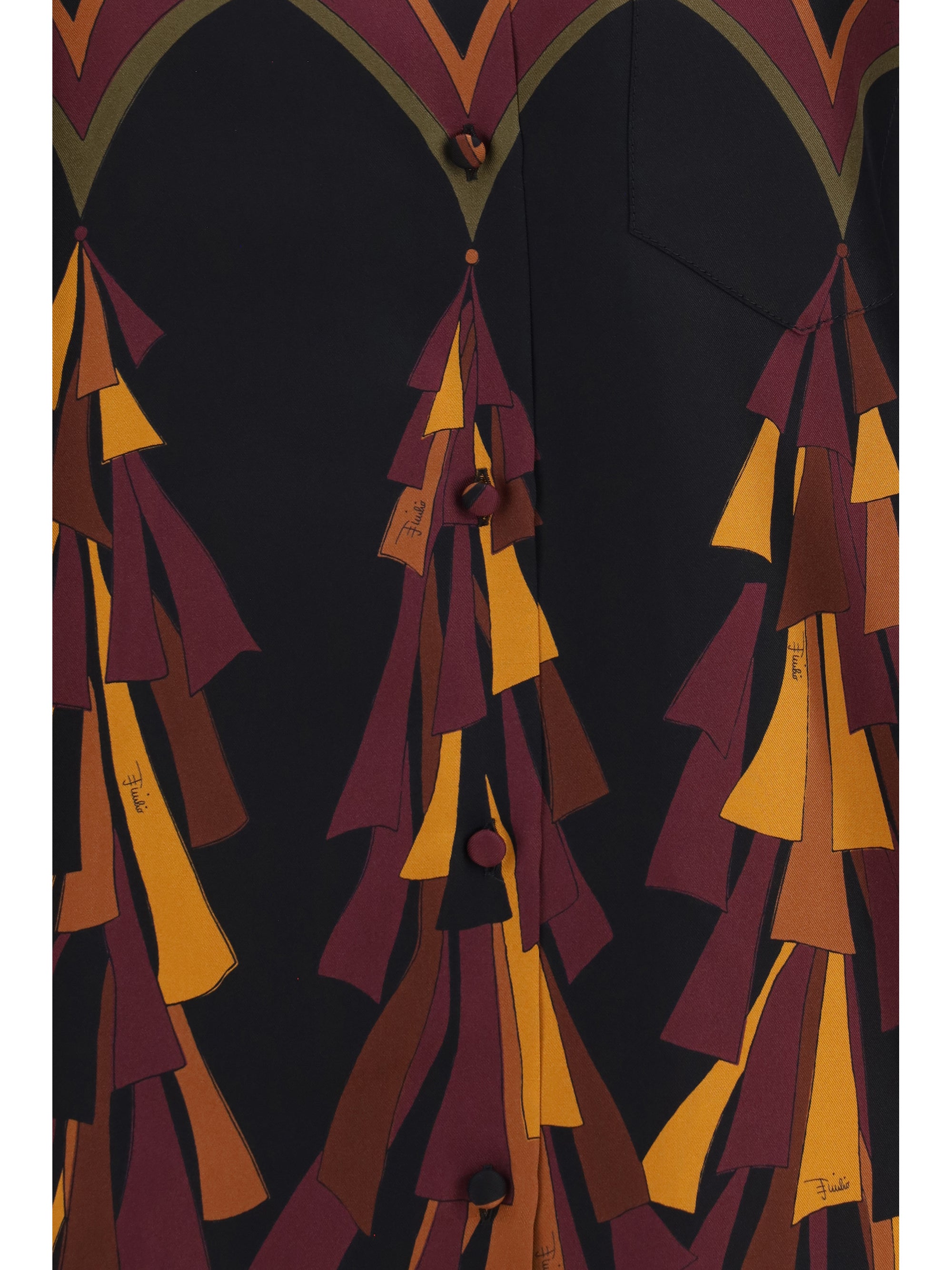silk shirt in baiadera print