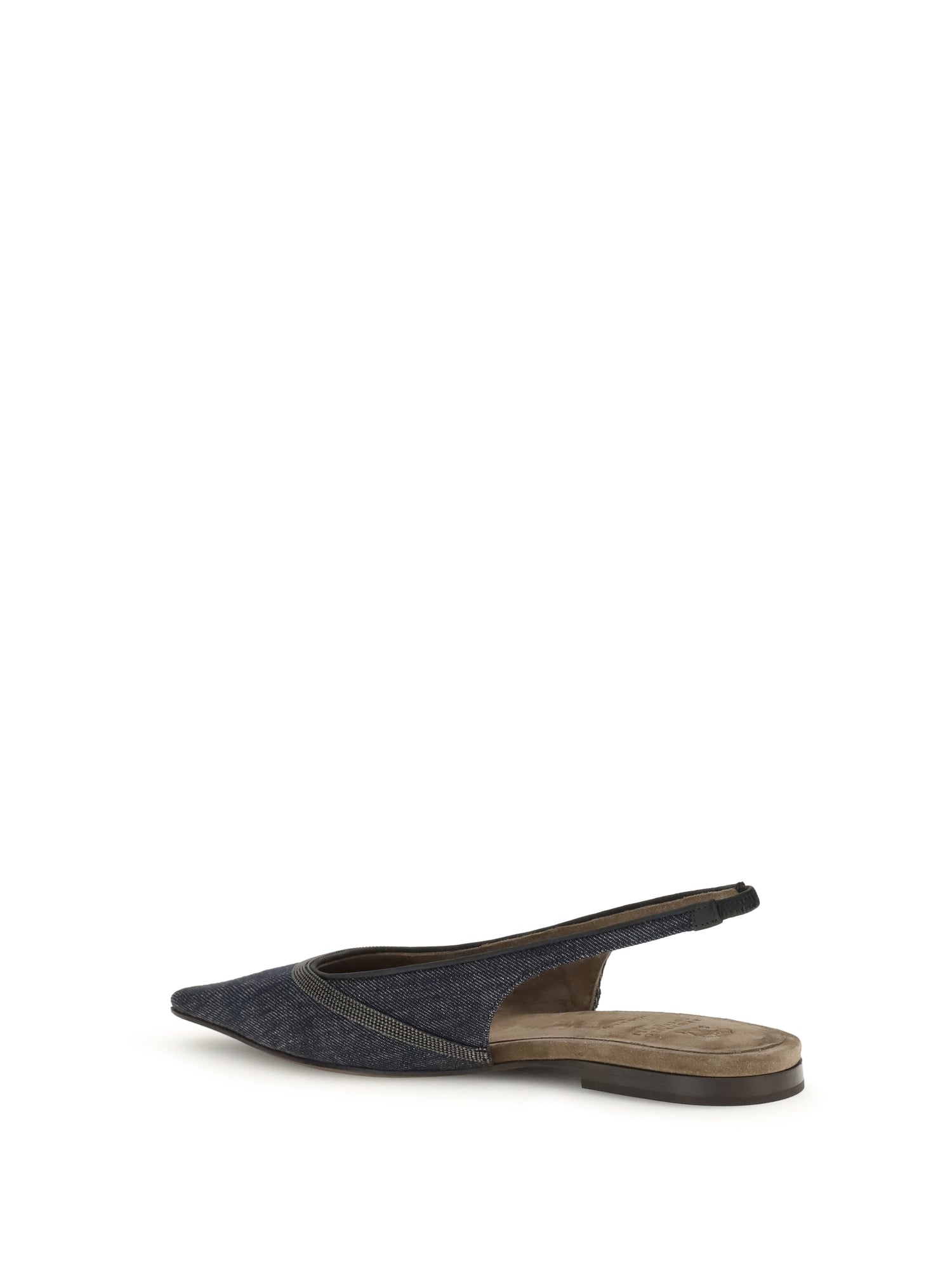 BRUNELLO CUCINELLI 36 denim slingback ballerinas