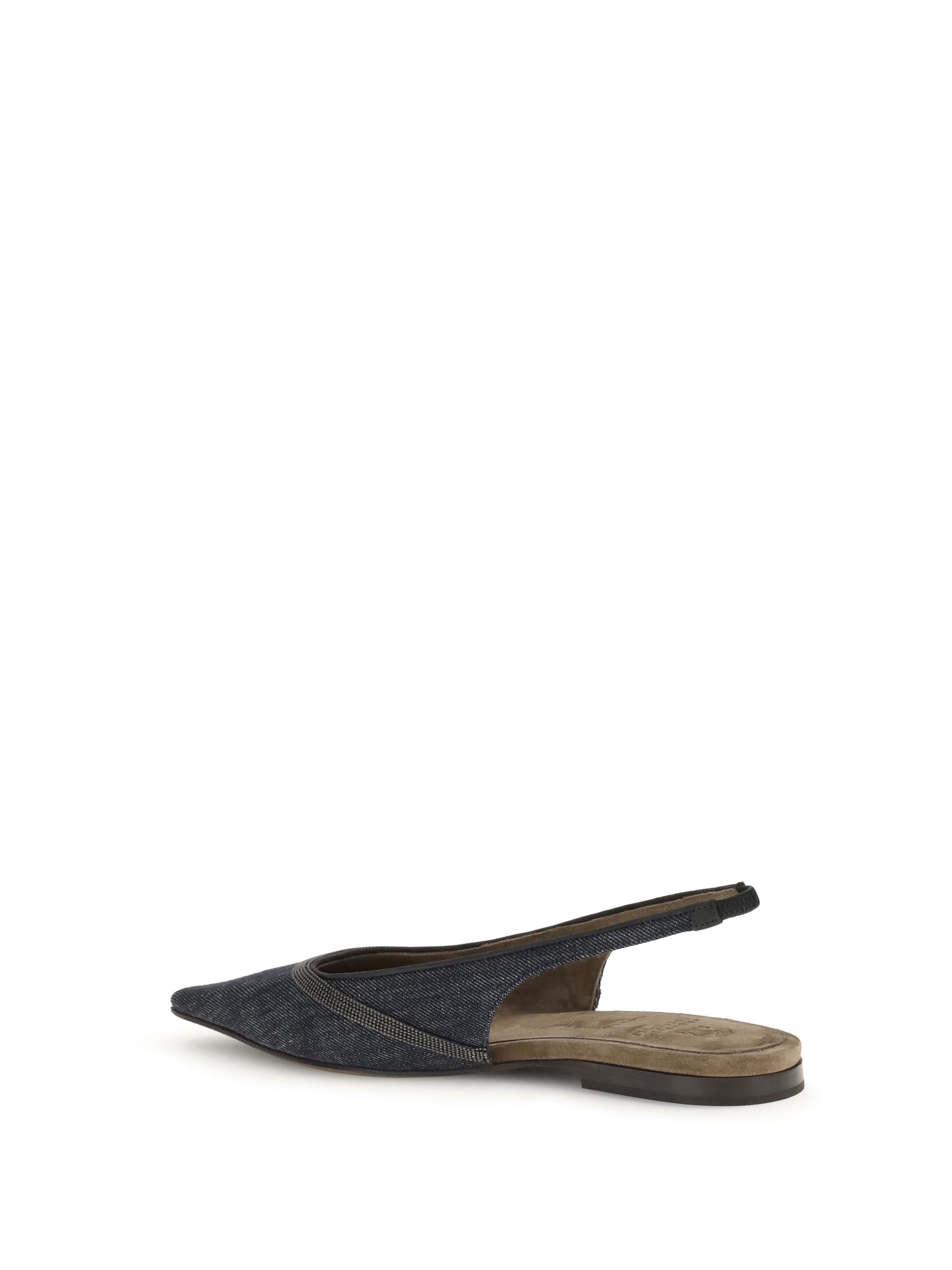 BRUNELLO CUCINELLI 36 denim slingback ballerinas