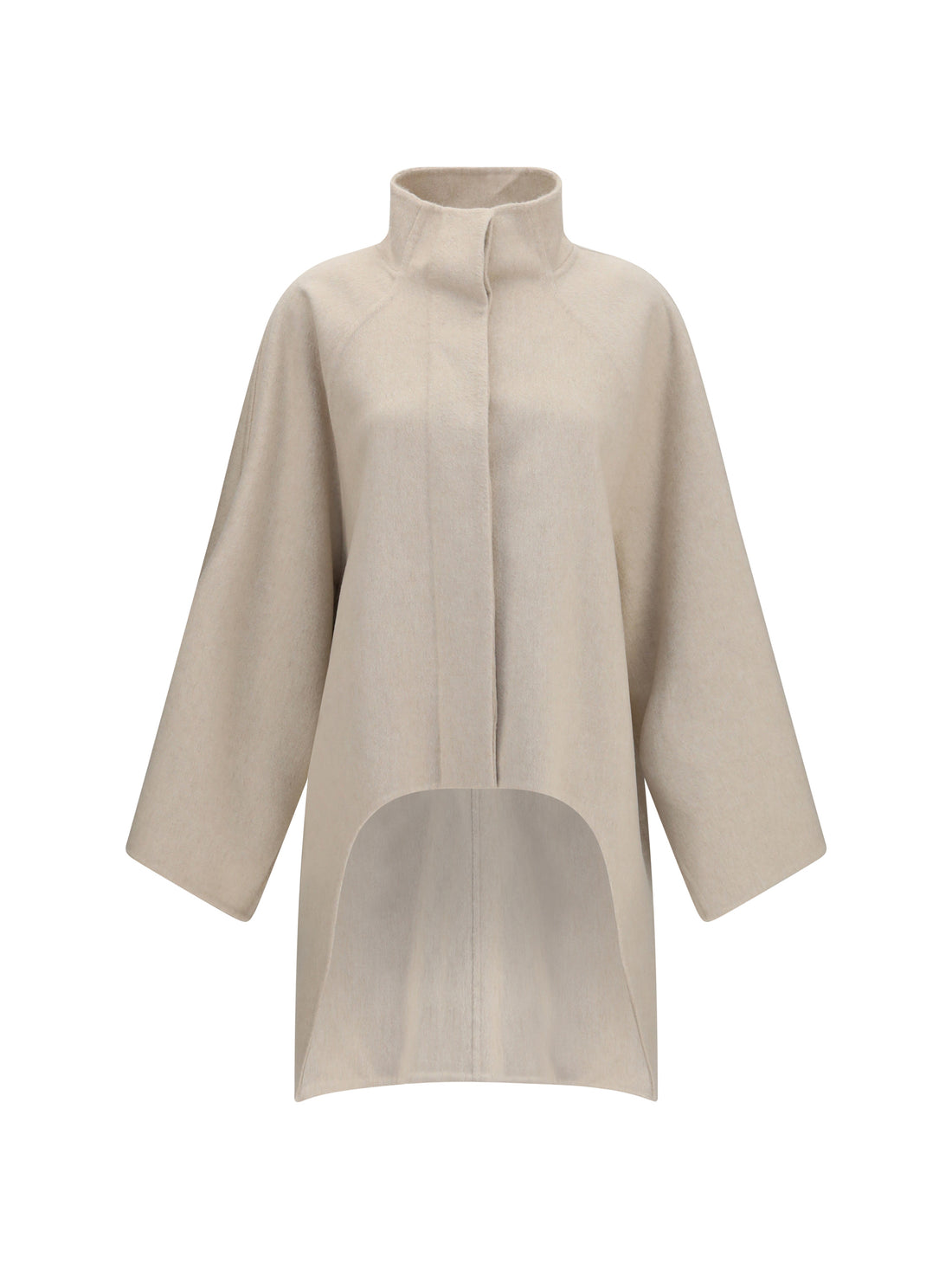 ALAIA 38 asymmetric double face cashmere coat