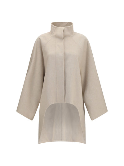 asymmetric double face cashmere coat