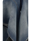 faded ruffled jeans