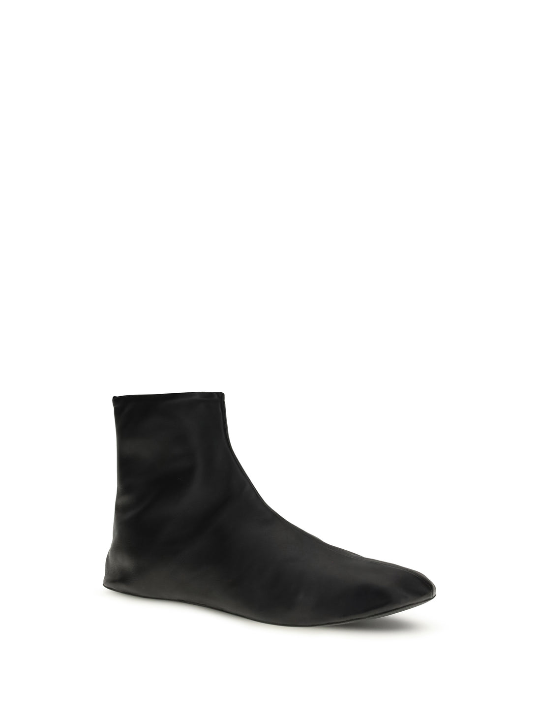 THE ROW 36 leather ankle boots lined with soft shearling
