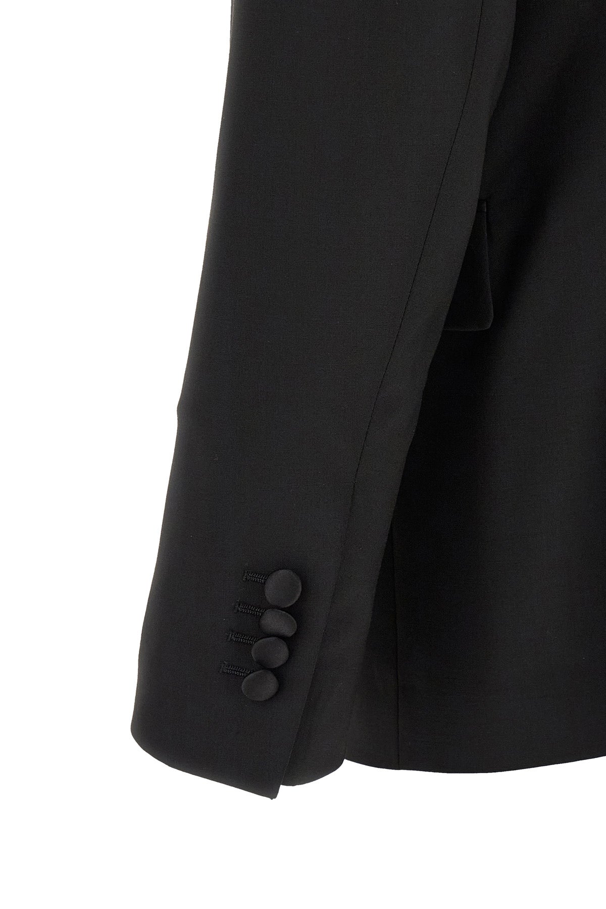 the lardini tuxedo dress in fine black virgin wool