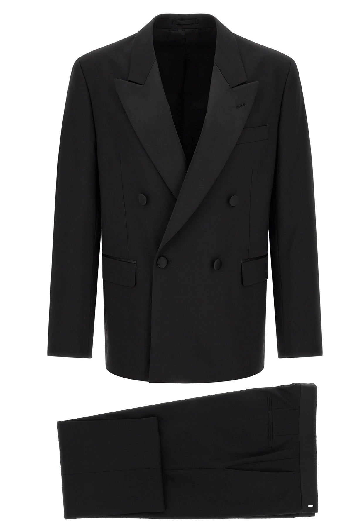 the lardini tuxedo suit in fine black virgin wool