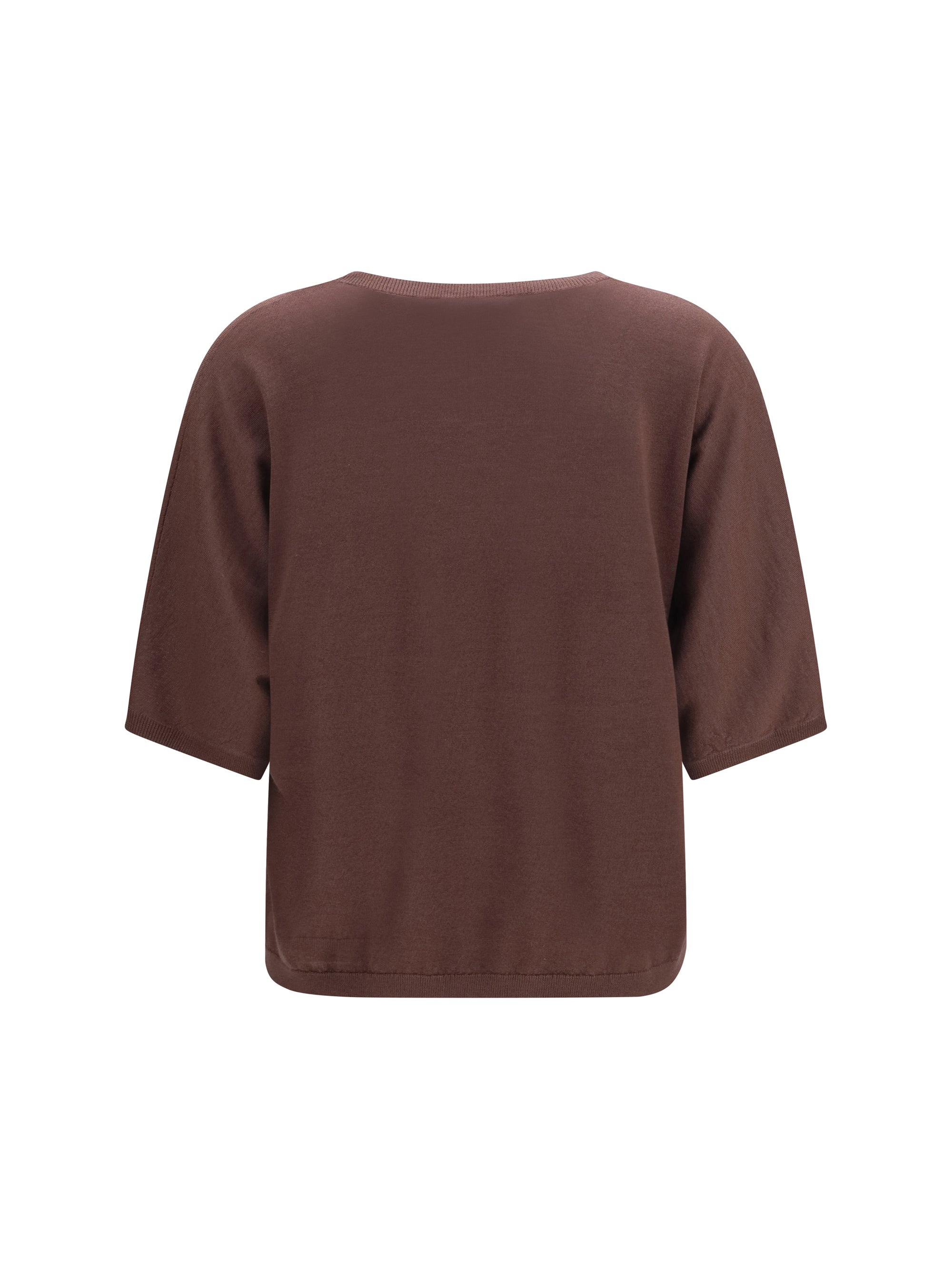 short-sleeve cashmere and silk sweater