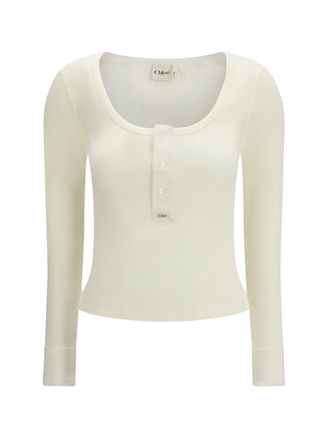 CHLOÉ M cotton jersey henley t-shirt