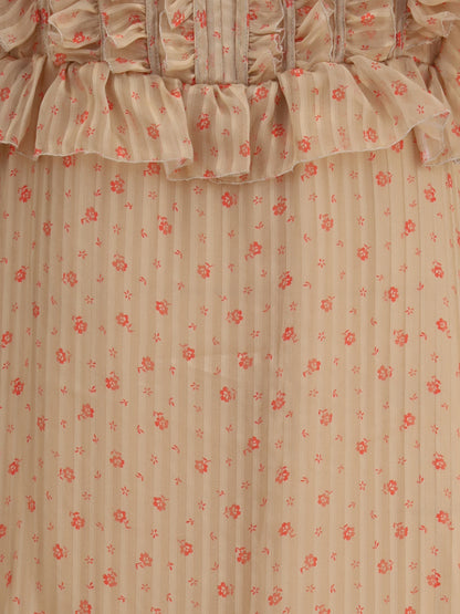 KRISTINA TI 42 silk long dress with rouches