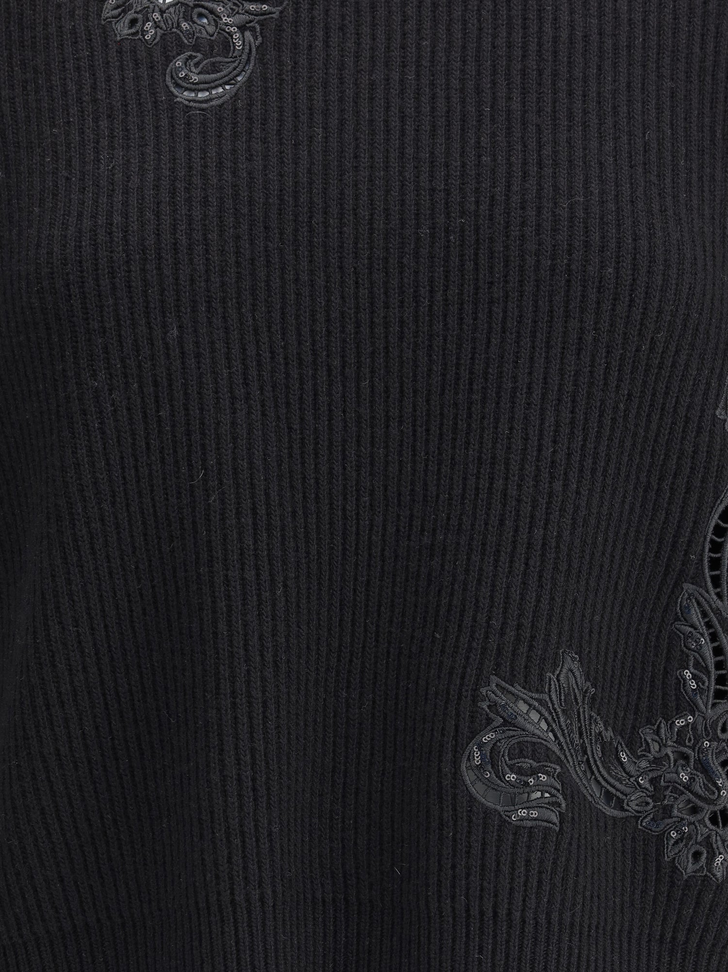 VERSACE 38 barocco leaf embroidered sweater