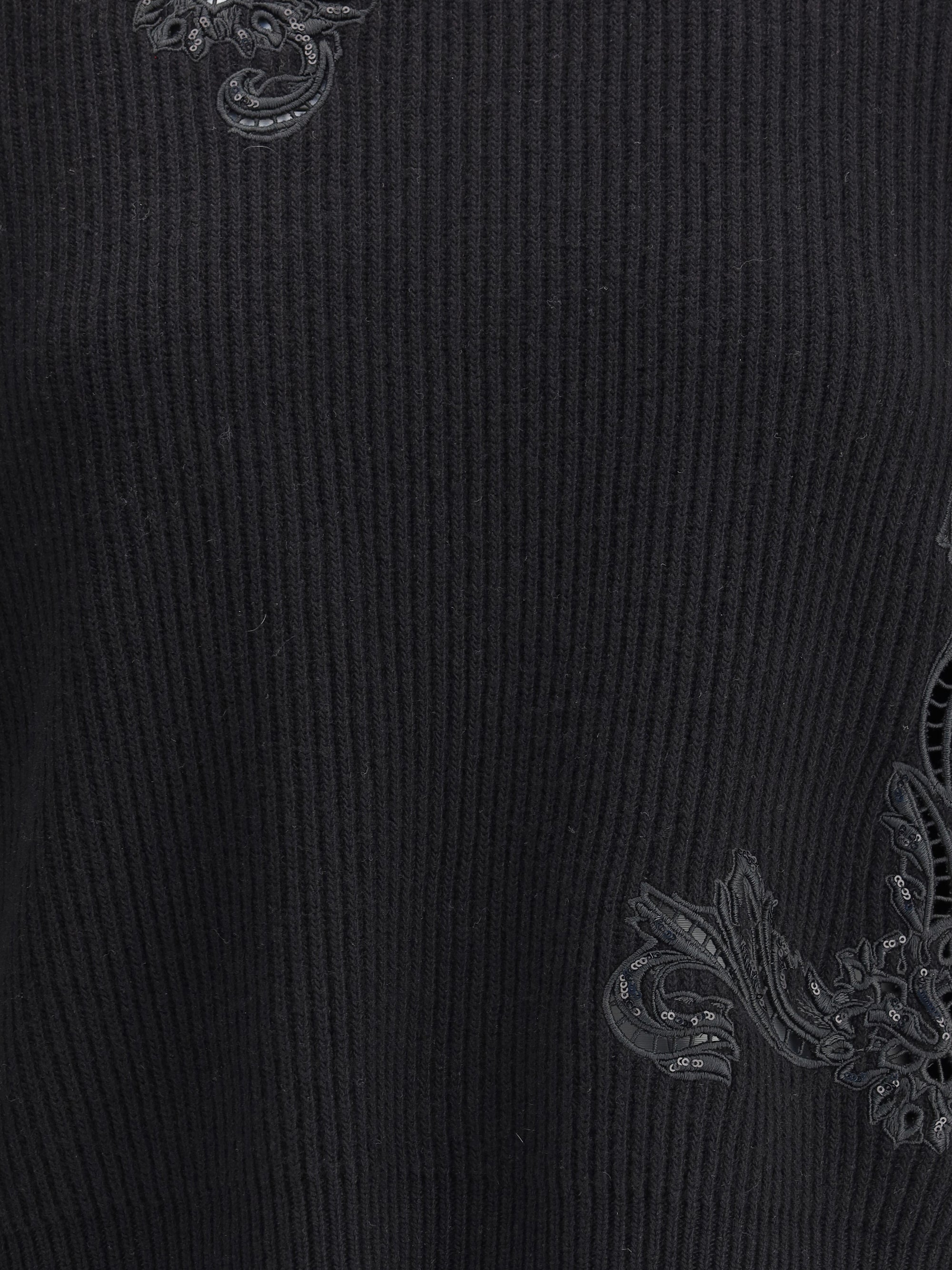 VERSACE 38 barocco leaf embroidered sweater