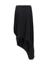 asymmetric midi skirt in cupro