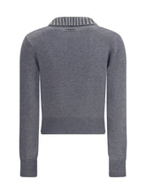 PINKO L rhinestone-decorated collar sweater