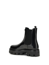 PRADA 41 brushed leather ankle boots