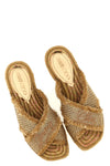 aciel sandals in woven lurex fabric