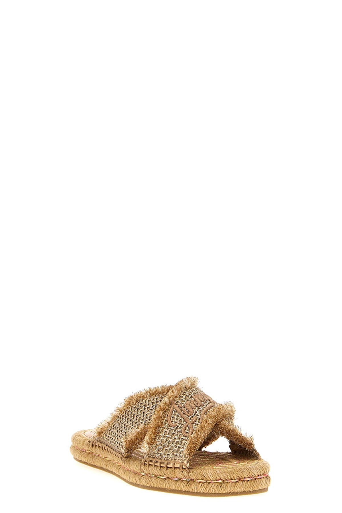 aciel sandals in woven lurex fabric