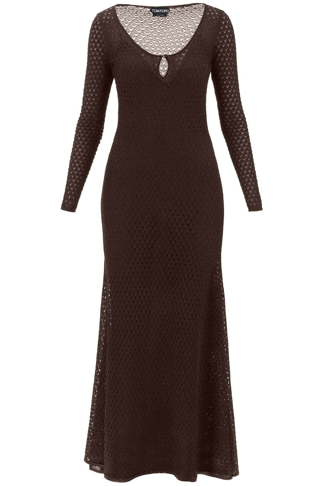 long knitted lurex perforated dress