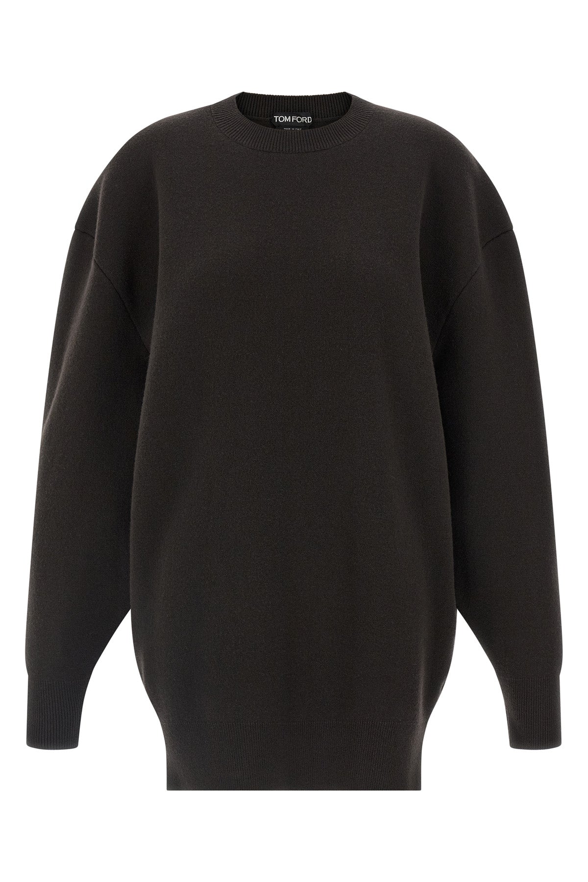 sculptural double face double-sided wool and cashmere minidress