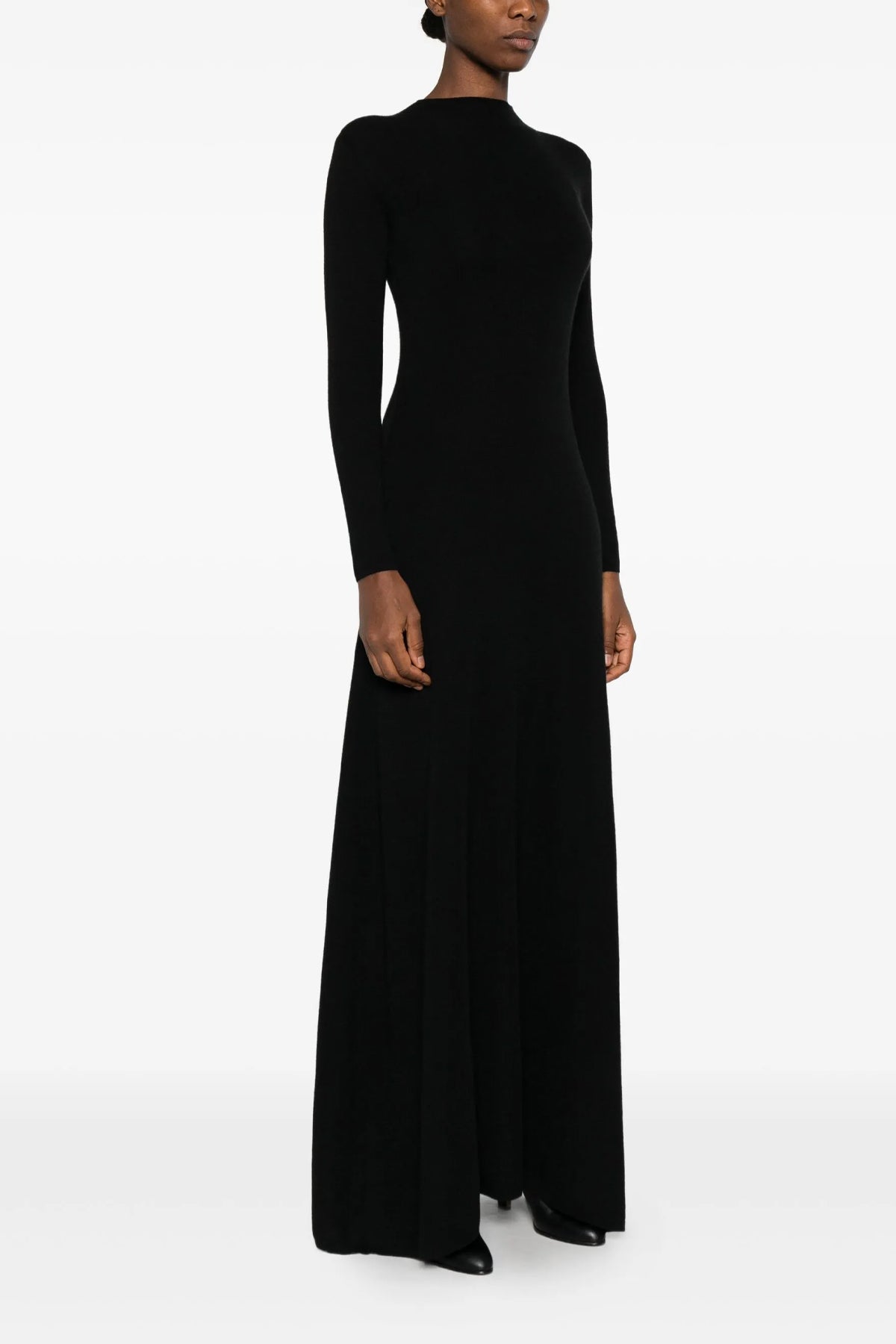 extra long cashmere and silk dress