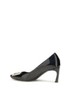 patent leather trompette pumps