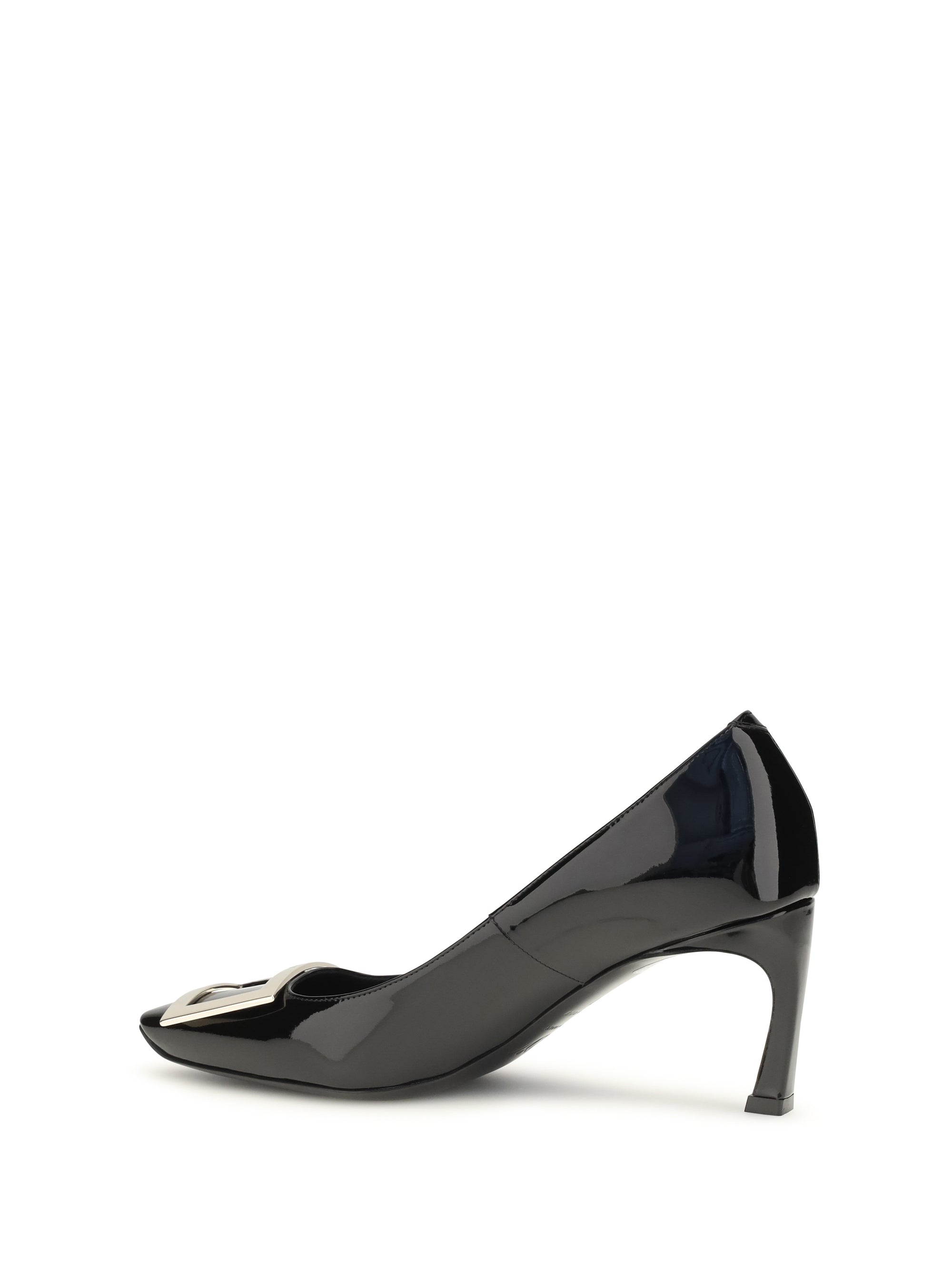 patent leather trompette pumps