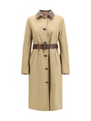 reversible cotton gabardine and cashmere pied-de-poule trench coat