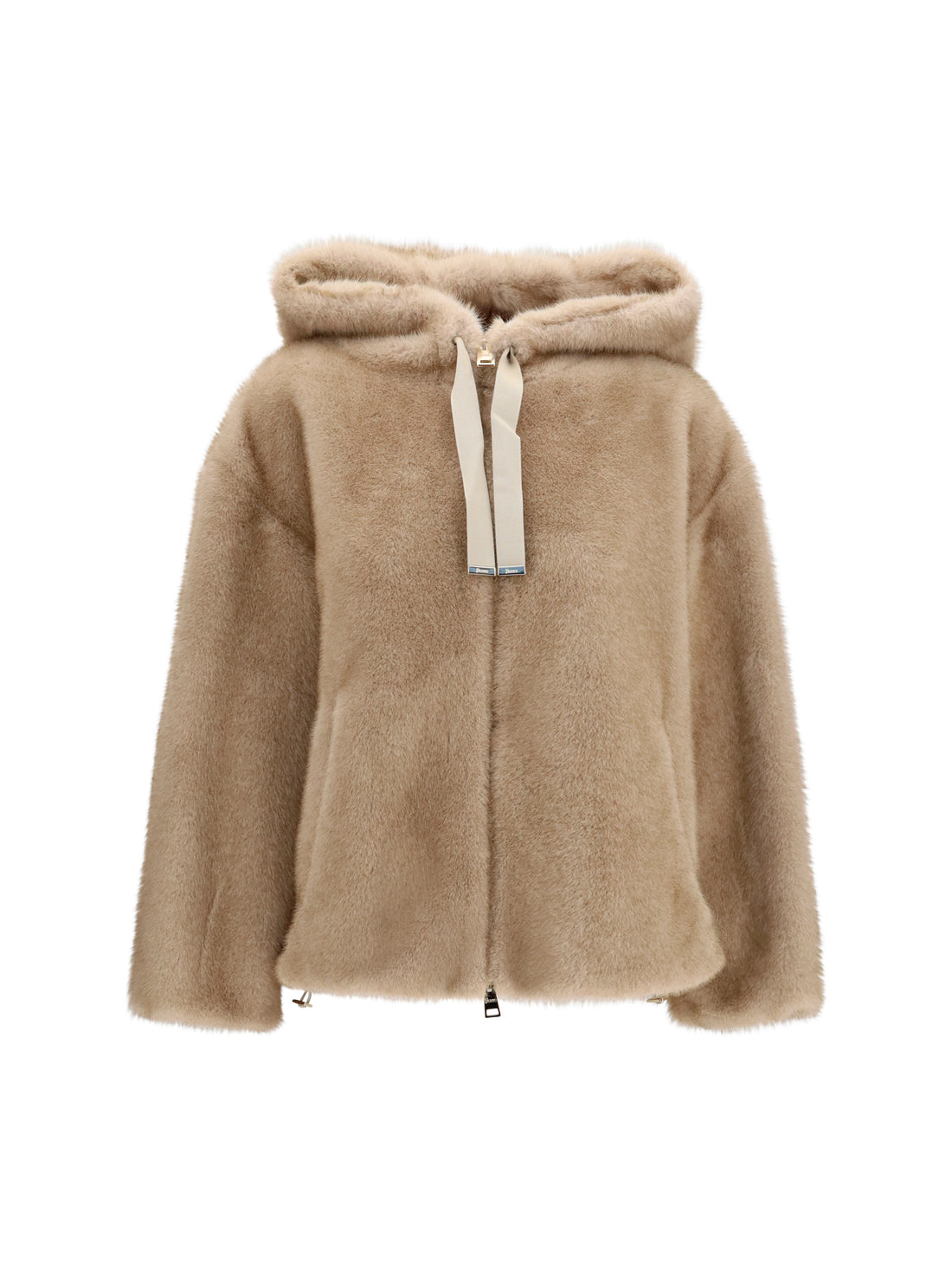 HERNO 42 hooded jacket in eco-fur 