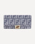 Fendi Fendi Ff Print Denim Wallet Light Blue