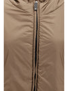 hooded padded vest in water repellent canvas