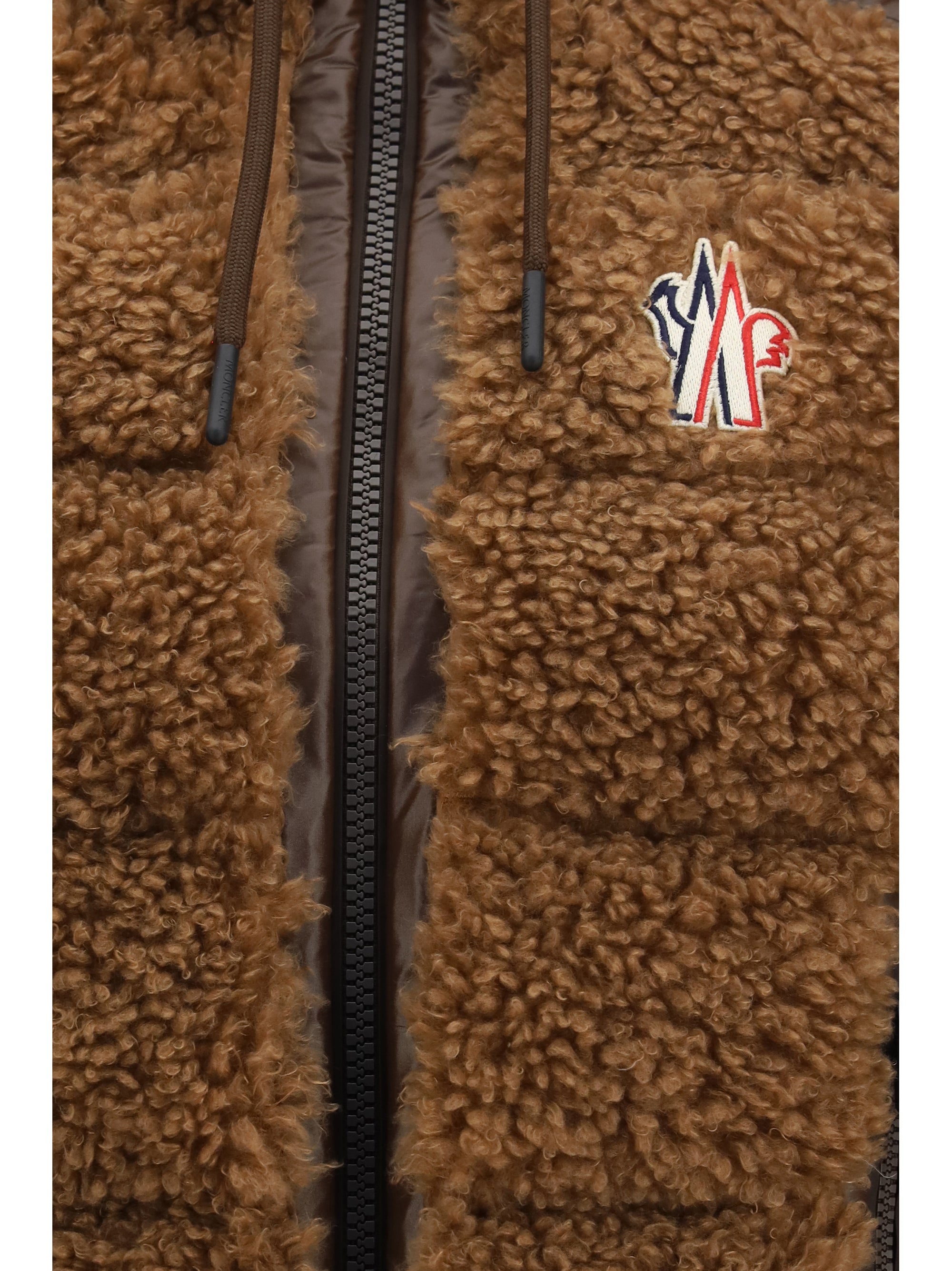 wool-effect padded zip-up vest