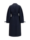 double-breasted cotton trench coat with double belt