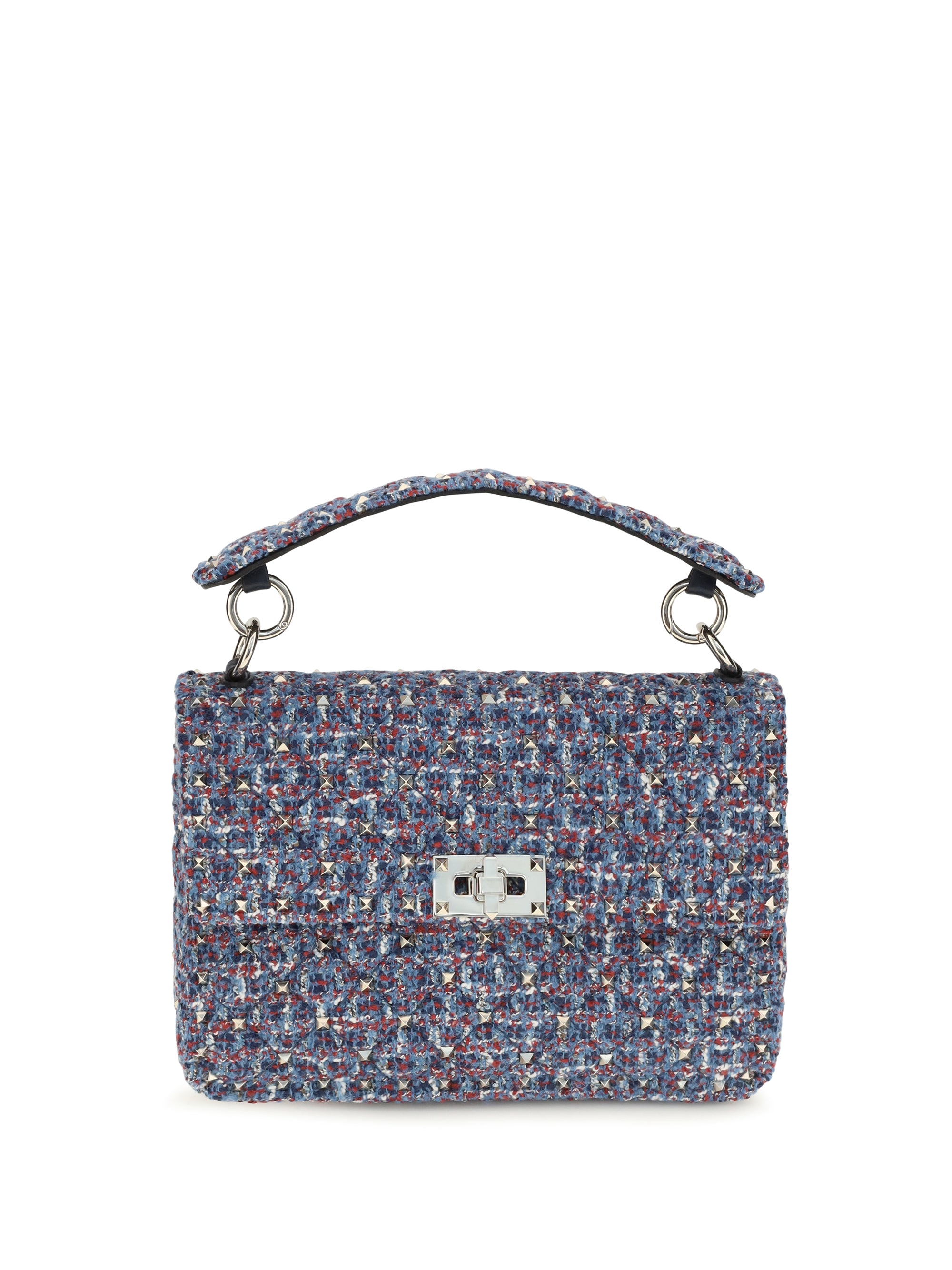 rockstud spike tweed handbag