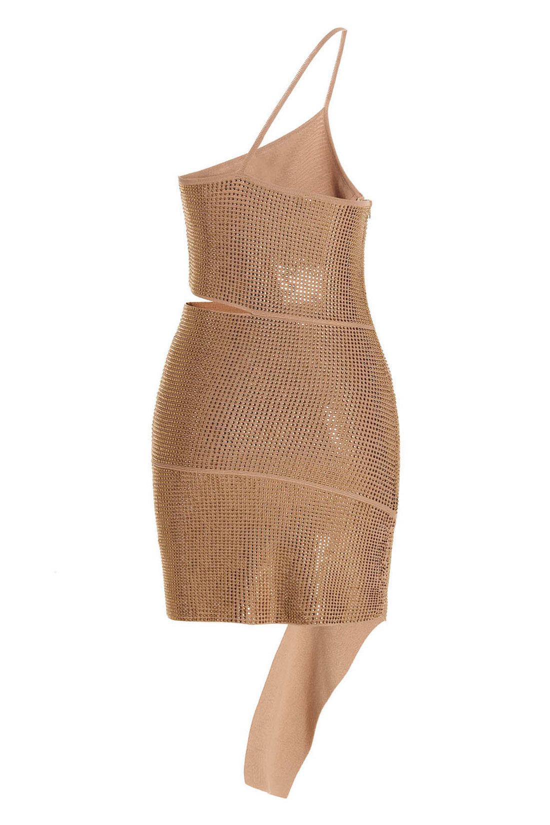 ANDREĀDAMO M one shoulder knit dress withll-over sequin appliqués