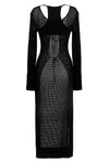 long openwork knit cardigan