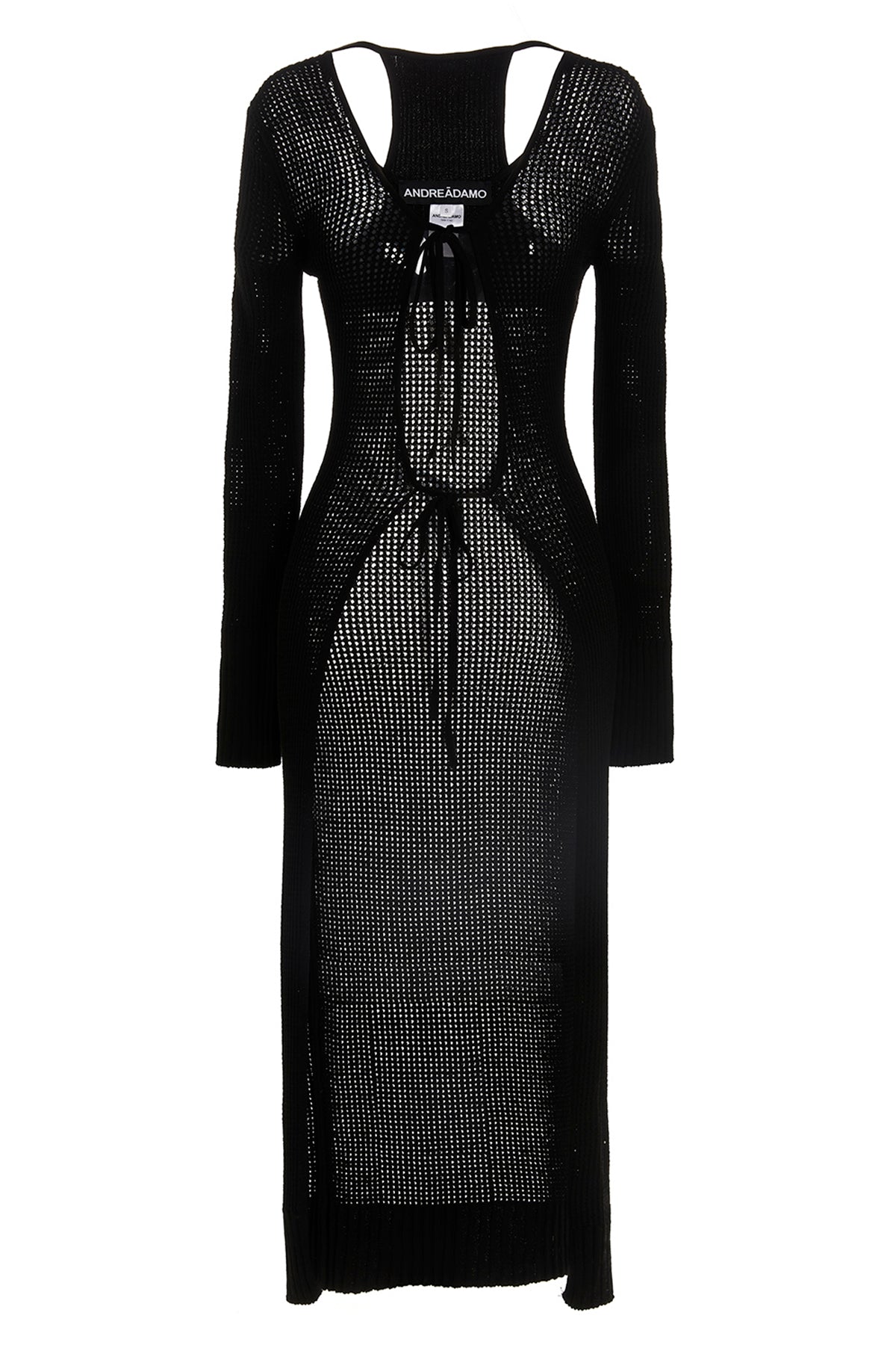 long openwork knit cardigan